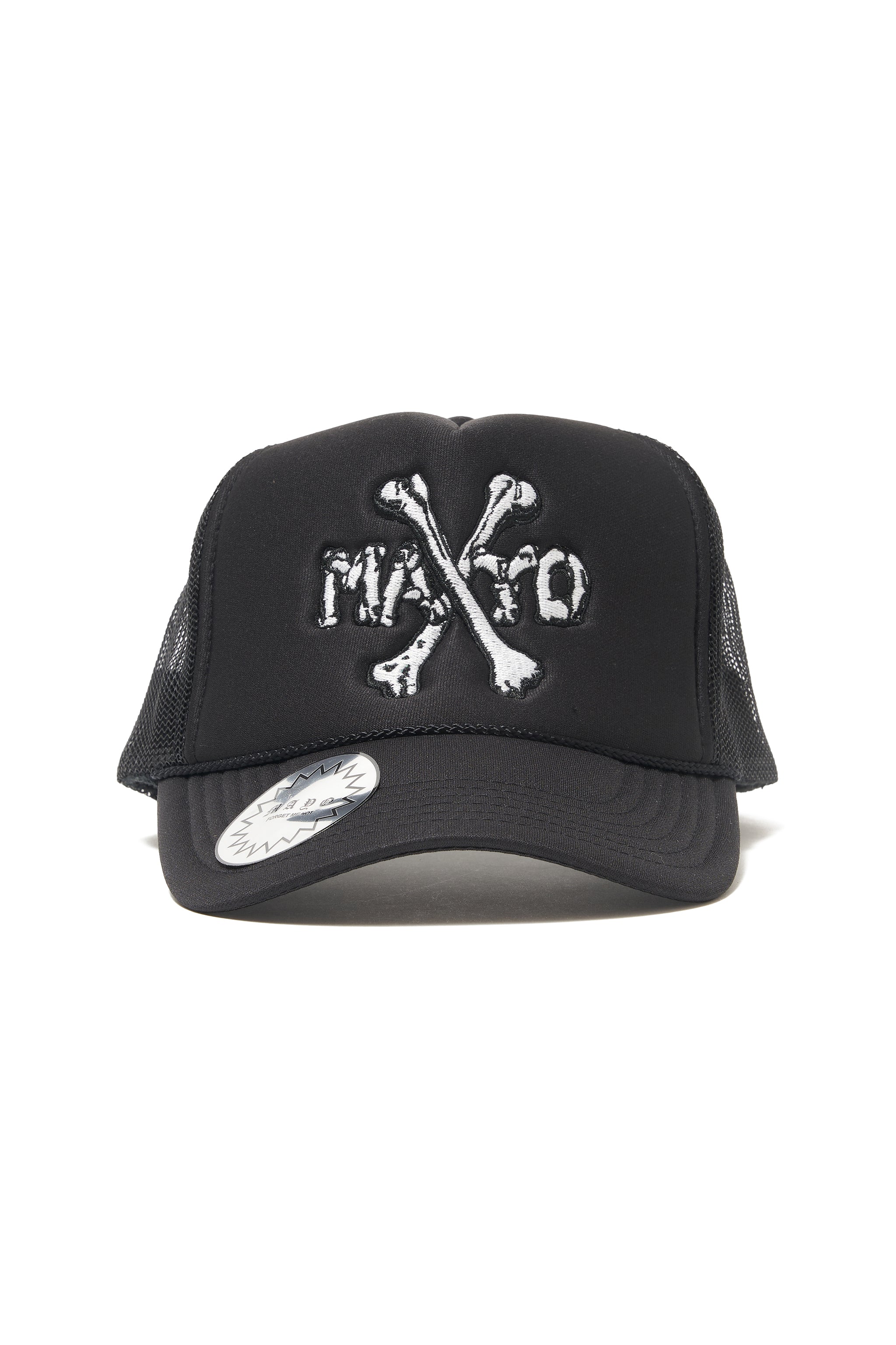 MAYO CROSS BONE Embroidery Mesh CAP - BLACK