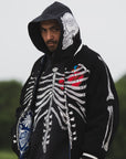 MAYO BONES Embroidery Reversible Bomber Jacket