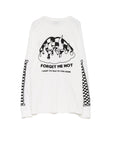 Checkered Flag Rip Long Sleeve Tee - WHITE