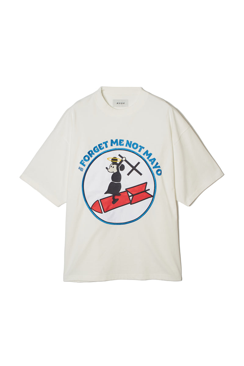MAYO】FORGET ME NOT MAYO Embroidery short Sleeve Tee - WHITE
