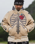 MAYO BONES Embroidery Reversible Bomber Jacket