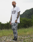 MAYO PAISLEY EMBROIDERY NYLON LOUNGE PANTS