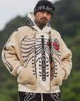 MAYO BONES Embroidery Reversible Bomber Jacket