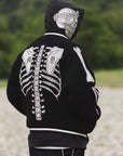 MAYO BONES Embroidery Reversible Bomber Jacket