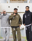FIRE IRON CROSS EMBROIDERY NYLON PANTS