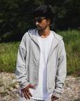 PLAIN EMBROIDERY ZIPUP HOODIE