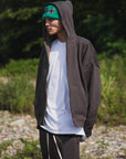 PLAIN EMBROIDERY ZIPUP HOODIE