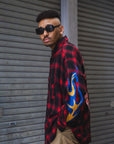 MARIA FIRE EMBROIDERY CHECK SHIRT