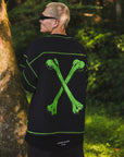 CROSS BONE EMBROIDERY CREW NECK SWEAT