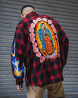 MARIA FIRE EMBROIDERY CHECK SHIRT