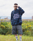 FRONT LOGO EMBROIDERY CHECK SHIRT