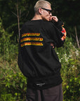 FLAME LIP EMBROIDERY CREW NECK SWEAT