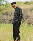 PLAIN LONG SLEEVED CHECK SHIRT