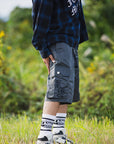 MY LOGO EMBROIDERY FADE NYLON CARGO SHORTS