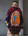 MARIA FIRE EMBROIDERY CHECK SHIRT