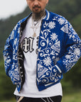 MAYO BONES Embroidery Reversible Bomber Jacket