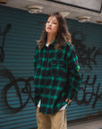 MARIA FIRE EMBROIDERY CHECK SHIRT