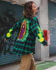 MARIA FIRE EMBROIDERY CHECK SHIRT