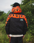 FIRE EMBROIDERY NYLON DOWN JKT