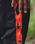 FIRE EMBROIDERY SIDE SNAP NYLON PANTS