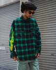 MARIA FIRE EMBROIDERY CHECK SHIRT
