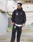 FIRE IRON CROSS EMBROIDERY NYLON PANTS