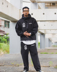 FIRE IRON CROSS EMBROIDERY NYLON PANTS