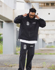 FIRE IRON CROSS EMBROIDERY NYLON PANTS