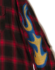 MARIA FIRE EMBROIDERY CHECK SHIRT