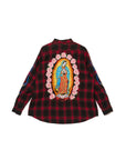 MARIA FIRE EMBROIDERY CHECK SHIRT