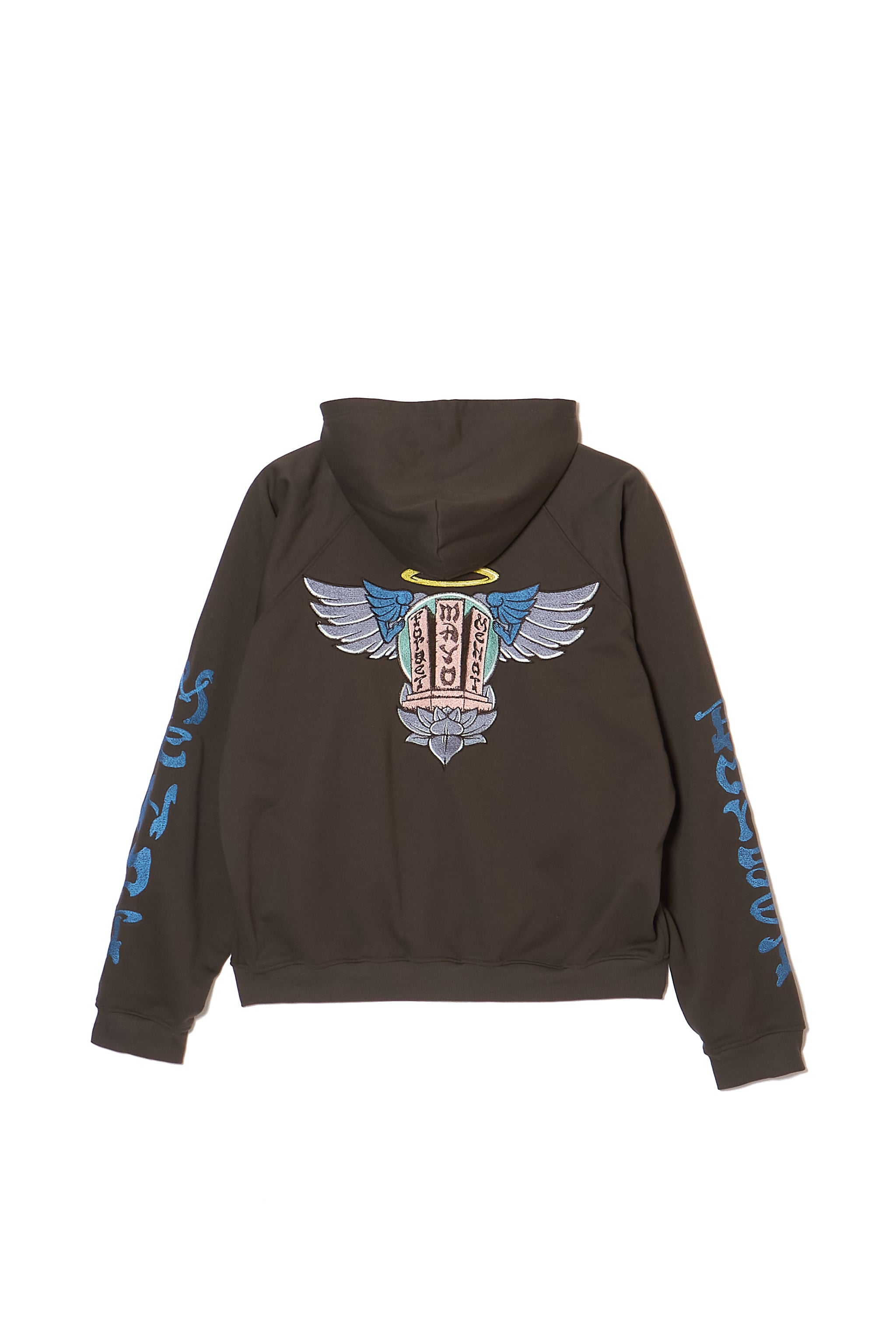 FORGET ME NOT EMBROIDERY ZIPUP HOODIE – MAYO