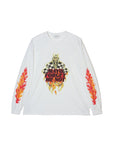 FIRE SKULL PRINT LONG SLEEVE TEE