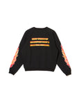 FLAME LIP EMBROIDERY CREW NECK SWEAT