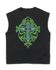 MAYO CROSS EMBROIDERY SLEEVELESS TEE