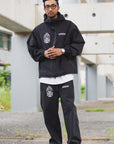 FIRE IRON CROSS EMBROIDERY NYLON PANTS