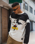 ELECTRICAL MOUSE EMBROIDERY FOOTBALL LONG SLEEVE TEE