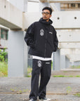 FIRE IRON CROSS EMBROIDERY NYLON PANTS