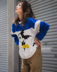 ELECTRICAL MOUSE EMBROIDERY FOOTBALL LONG SLEEVE TEE