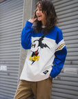 ELECTRICAL MOUSE EMBROIDERY FOOTBALL LONG SLEEVE TEE