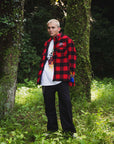 FIRE EMBROIDERY CHECK SHIRT JKT