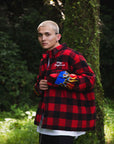 FIRE EMBROIDERY CHECK SHIRT JKT