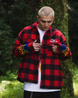 FIRE EMBROIDERY CHECK SHIRT JKT