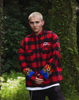 FIRE EMBROIDERY CHECK SHIRT JKT