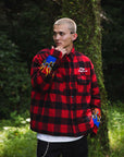 FIRE EMBROIDERY CHECK SHIRT JKT