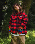 FIRE EMBROIDERY CHECK SHIRT JKT