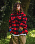 FIRE EMBROIDERY CHECK SHIRT JKT