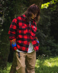 FIRE EMBROIDERY CHECK SHIRT JKT