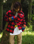 FIRE EMBROIDERY CHECK SHIRT JKT