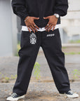 FIRE IRON CROSS EMBROIDERY NYLON PANTS