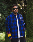 FIRE EMBROIDERY CHECK SHIRT JKT